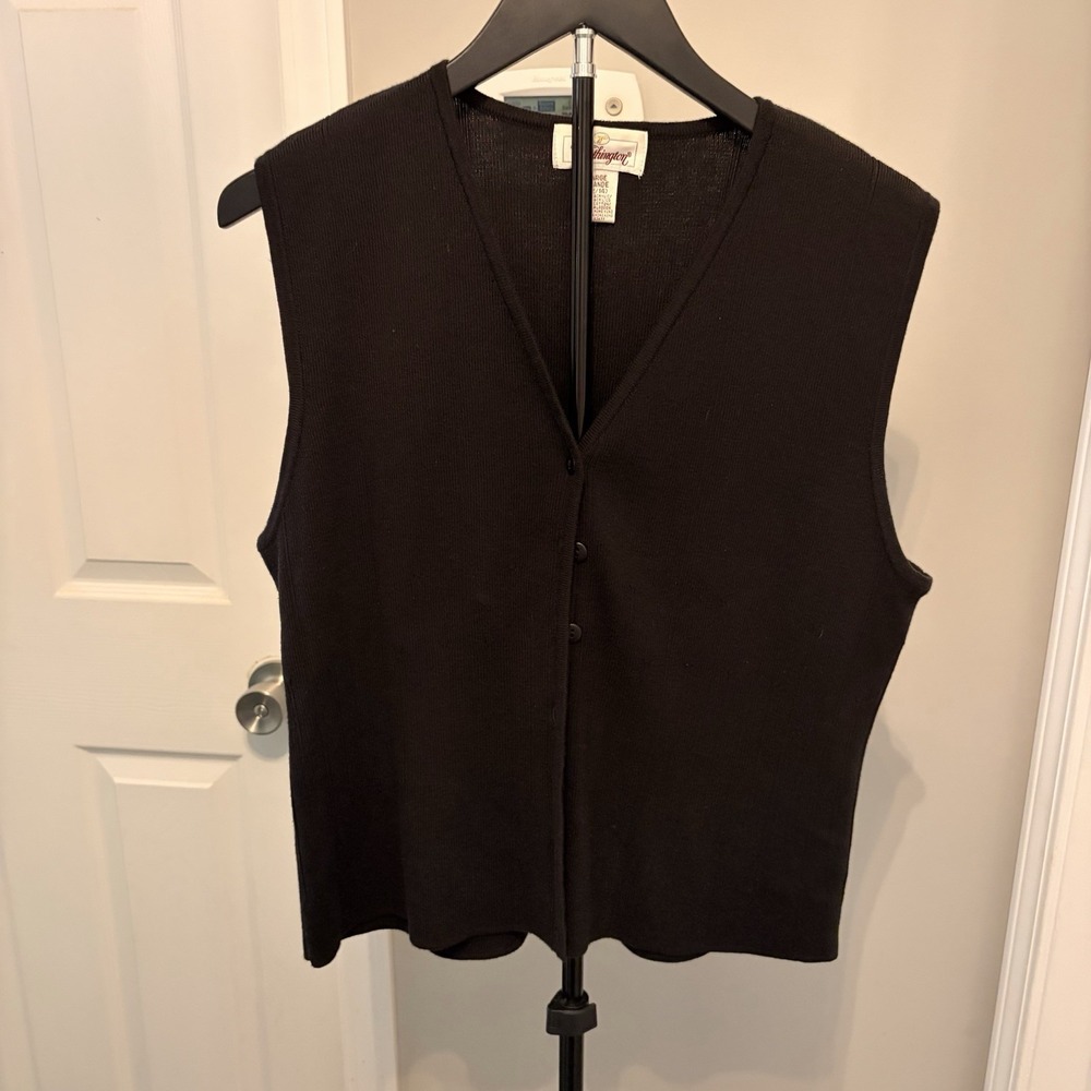 Vintage 90s Worthington Knit Cardigan Sweater Vest Academic Preppy Grandmacore L